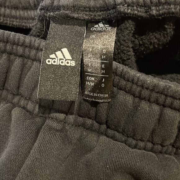 Adidas 3 stripe black and white joggers sweatpants - Picture 3 of 3